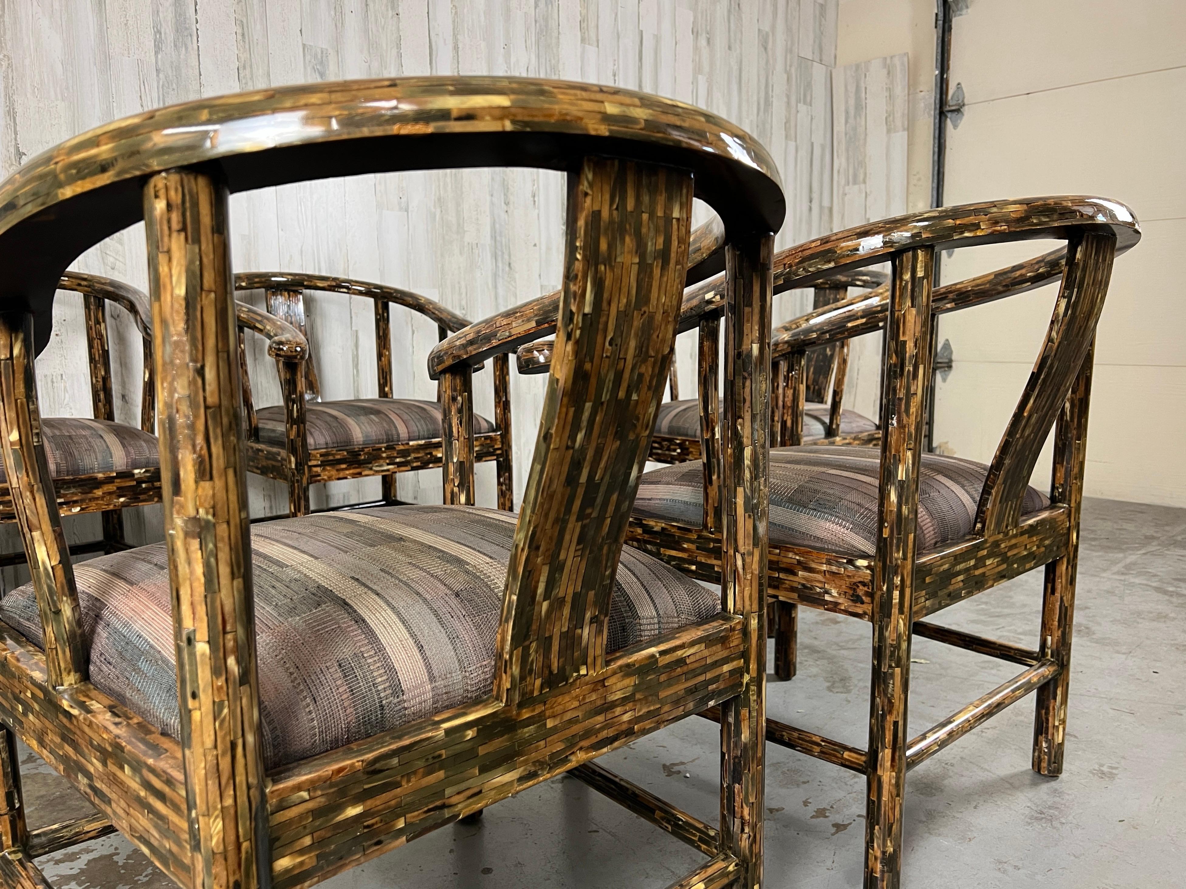 20th Century Enrique Garcel Tessellated Horn Dining Chairs For Sale