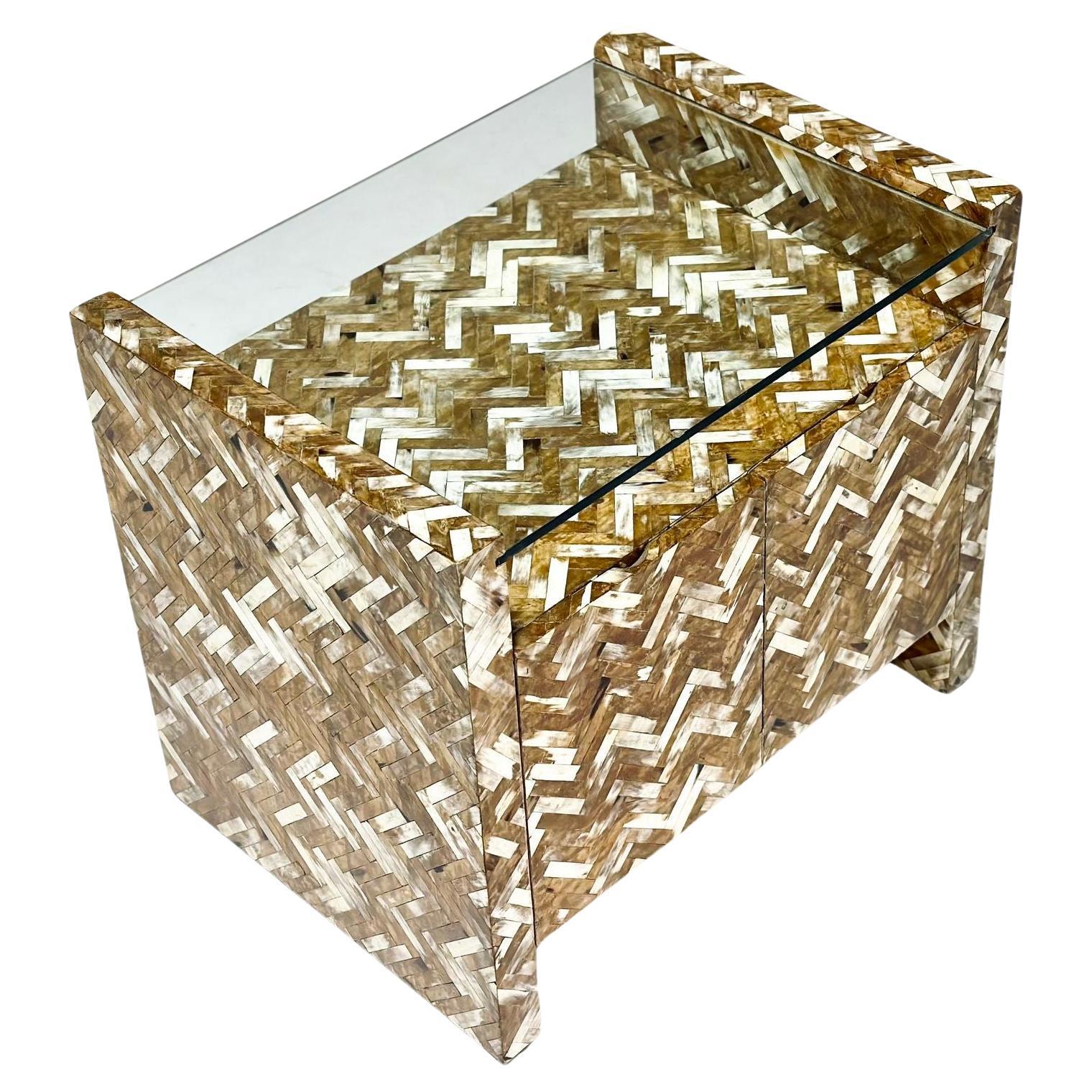 Enrique Garcel Tessellated Horn Side/End Table, 1970