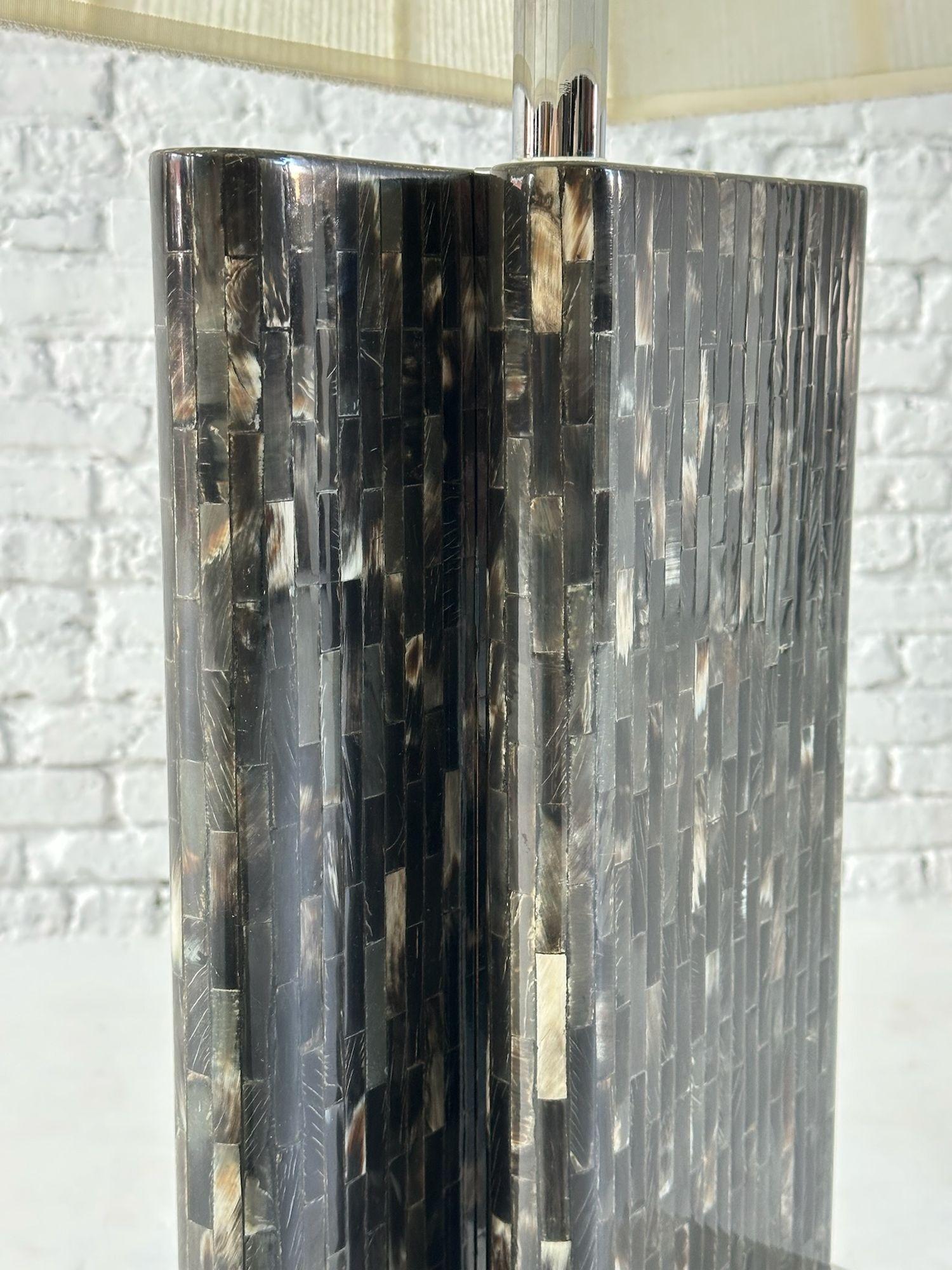 Enrique Garcel Tessellated Horn Table Lamp, 1970 For Sale 1
