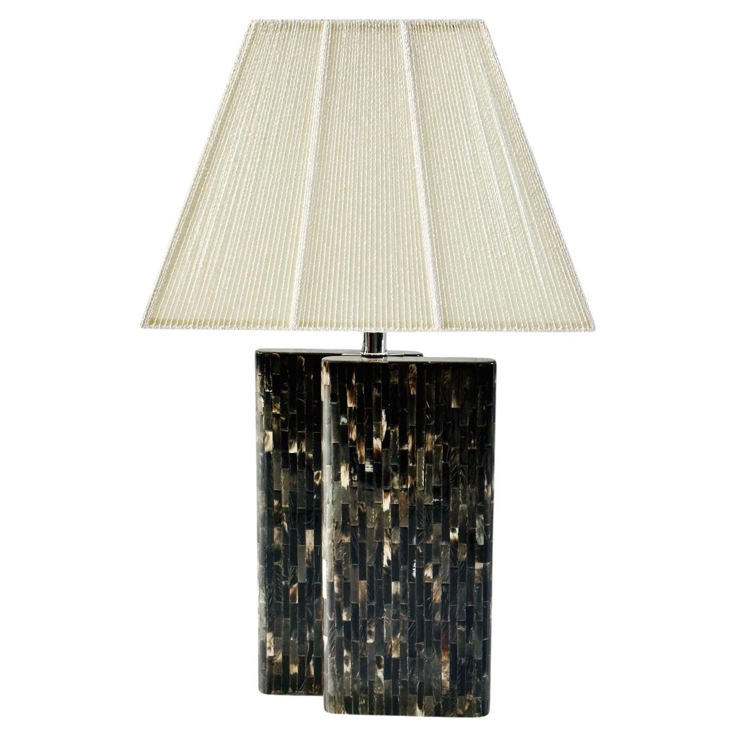 Enrique Garcel Tessellated Horn Table Lamp, 1970 For Sale