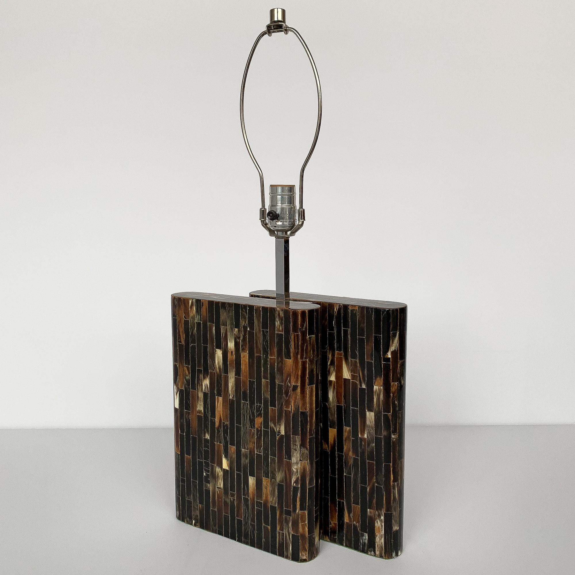 Mid-Century Modern Enrique Garcel Tessellated Horn Table Lamp