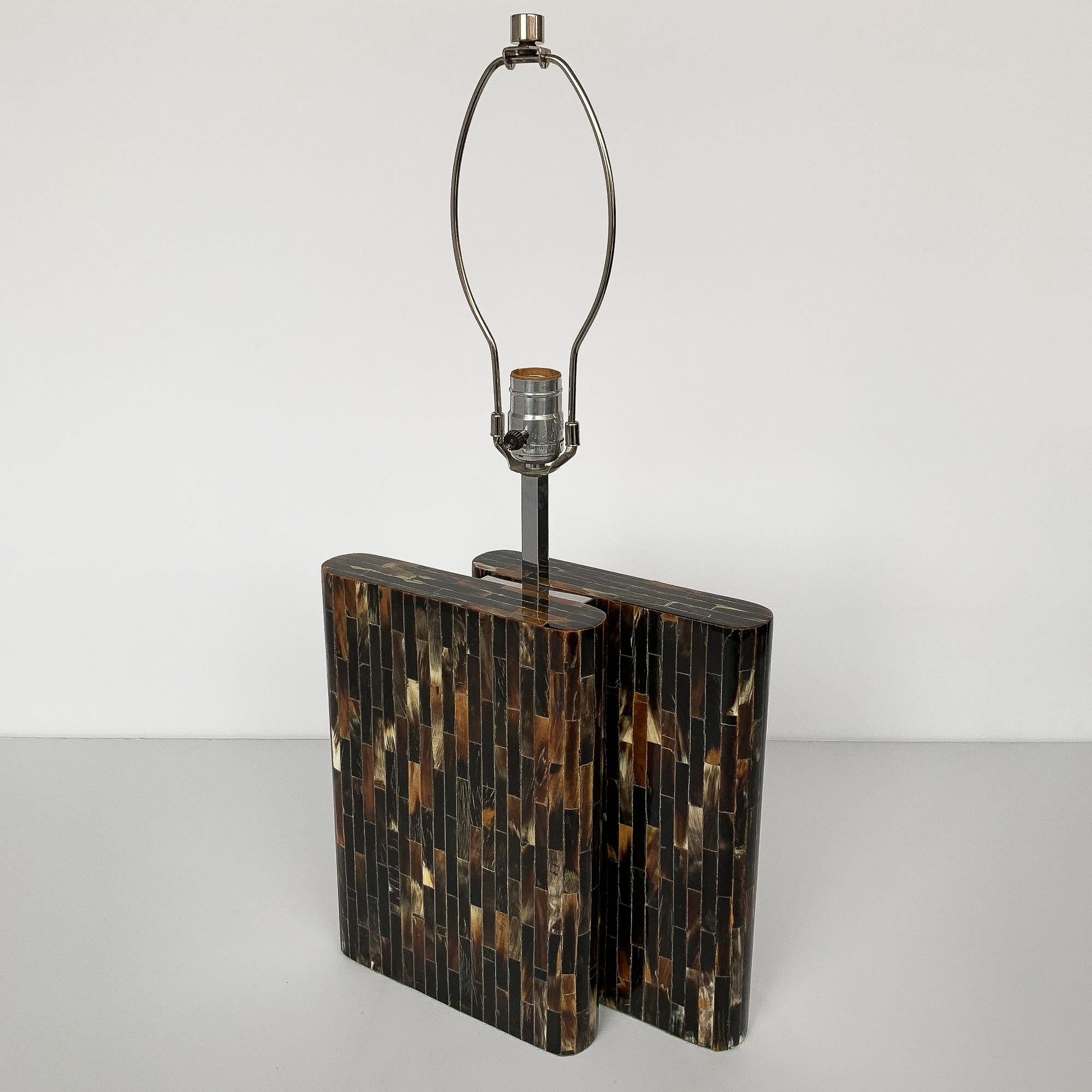 Colombian Enrique Garcel Tessellated Horn Table Lamp