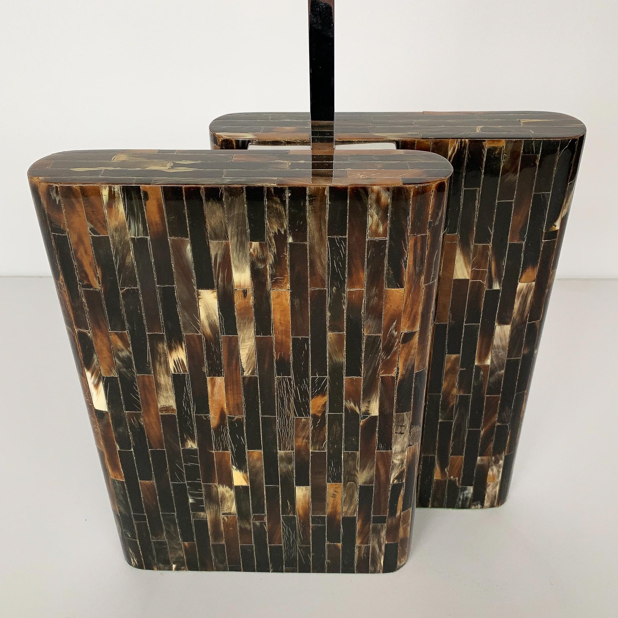 Late 20th Century Enrique Garcel Tessellated Horn Table Lamp