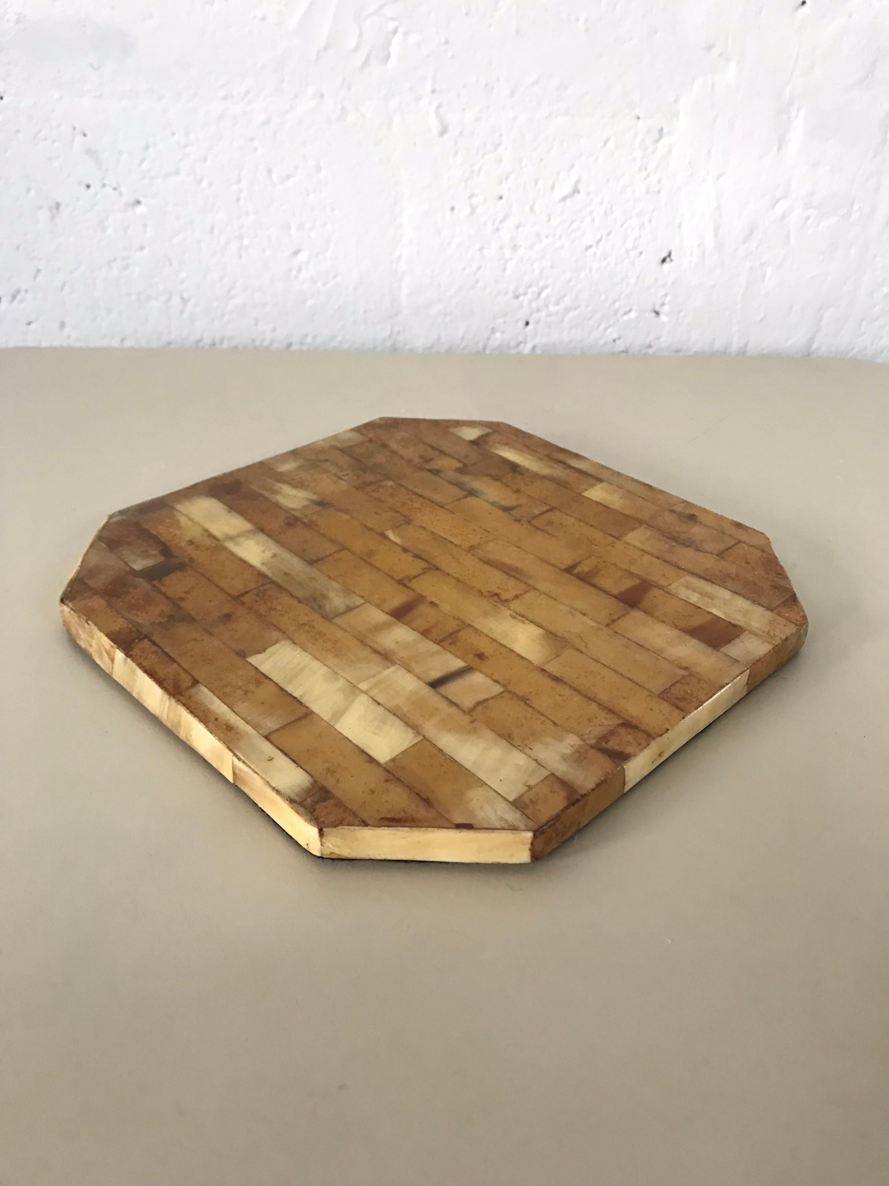 20th Century Enrique Garcel Tessellated Horn Trivet Plant Holder or Riser