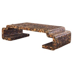 Enrique Garcel Tessellated Horn Veneer Greek Key Cocktail Table