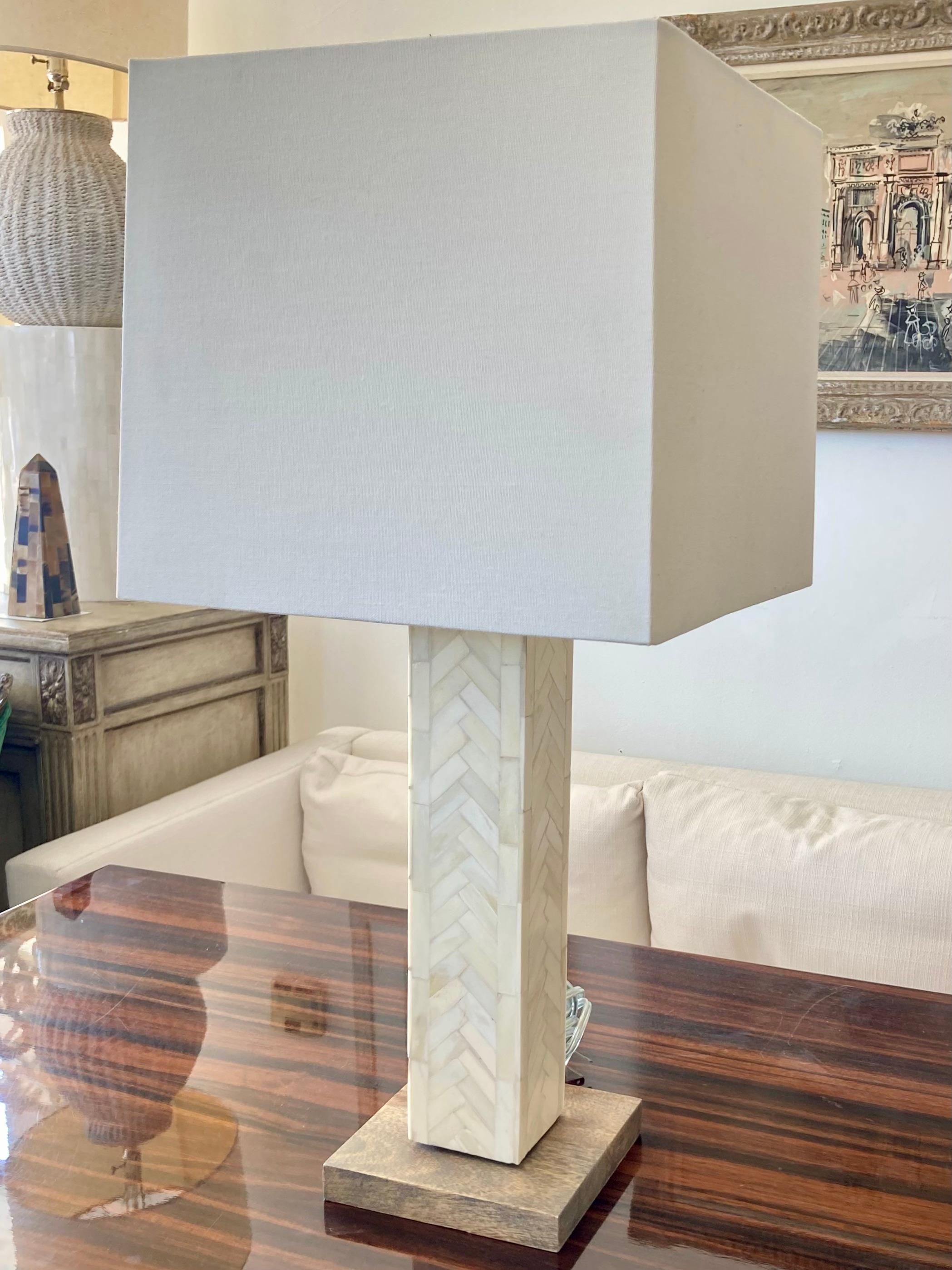 Enrique Garcel Tessellated Table Lamp In Good Condition For Sale In Los Angeles, CA