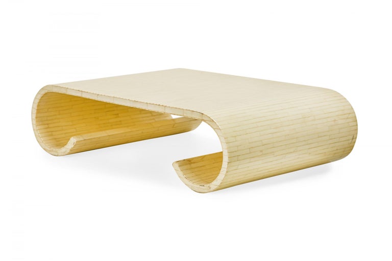 Enrique Garces Mid-Century Bone Veneer Small Scroll Table / Display ...
