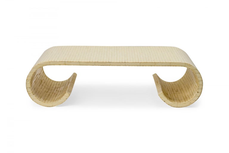 Enrique Garces Mid-Century Bone Veneer Small Scroll Table / Display ...