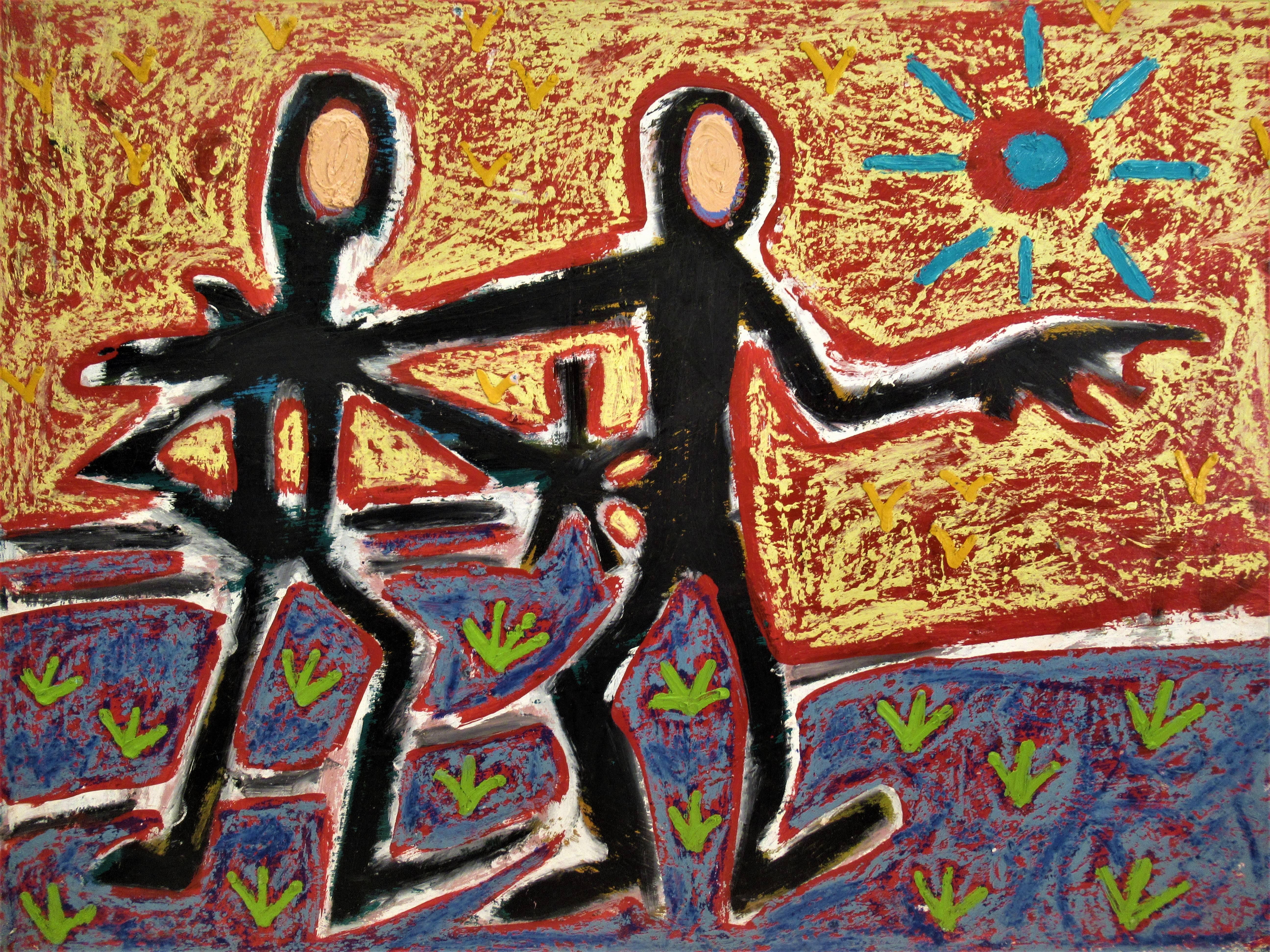 Senza titolo, Due personaggi - Painting di Enrique Kico Govantes