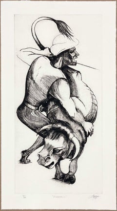 Enrique Martinez Guillen, ¨Oleee!¨, 2006, Pointe sèche, 27.7x15.3 in