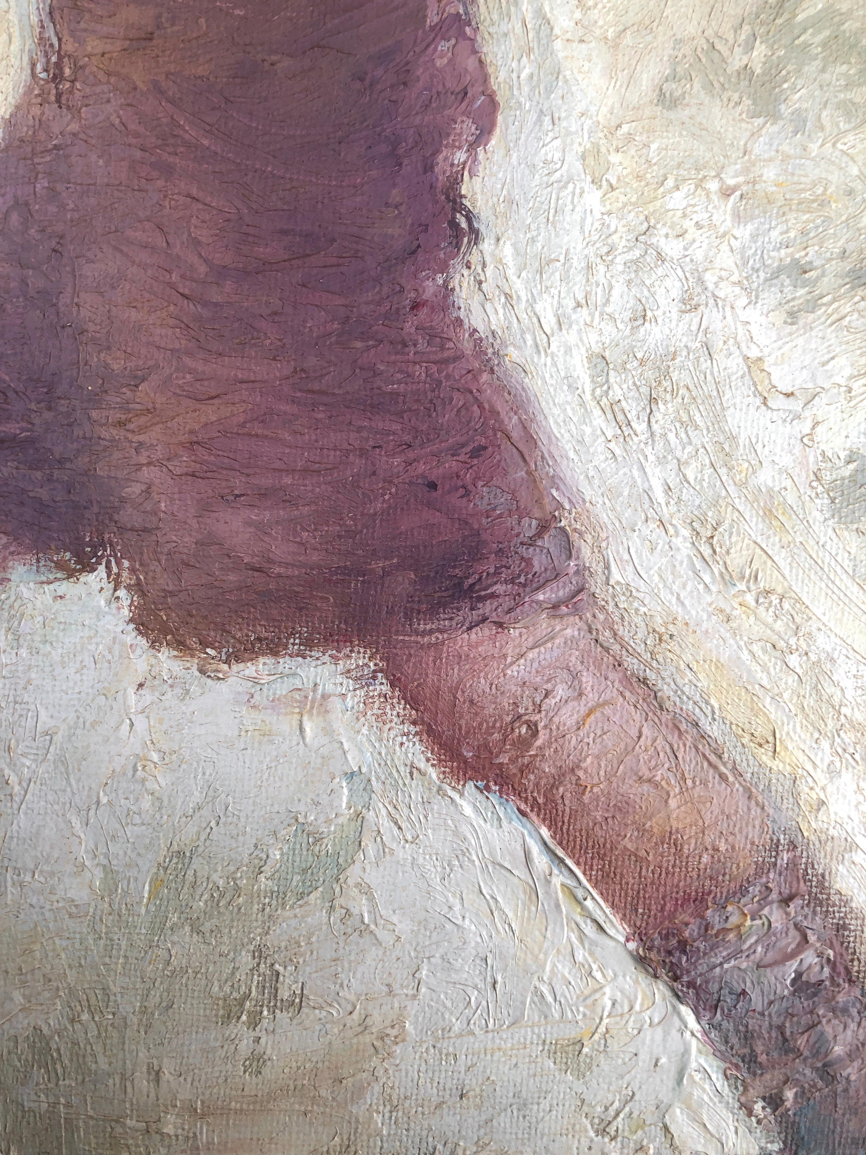 Chica tocando la flauta pintura al óleo - Painting Impresionista de Enrique Montserrat Foj