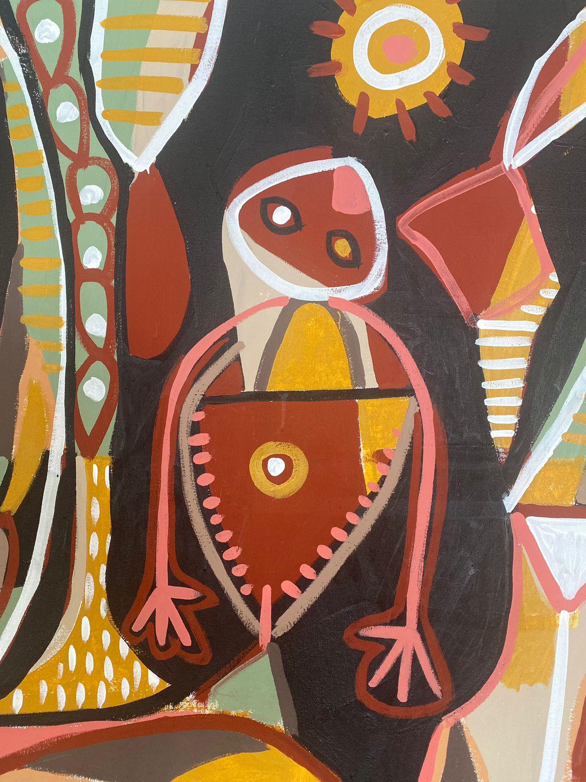Africano, Art contemporain, Peinture abstraite, 21ème siècle - Marron Abstract Painting par Enrique Pichardo