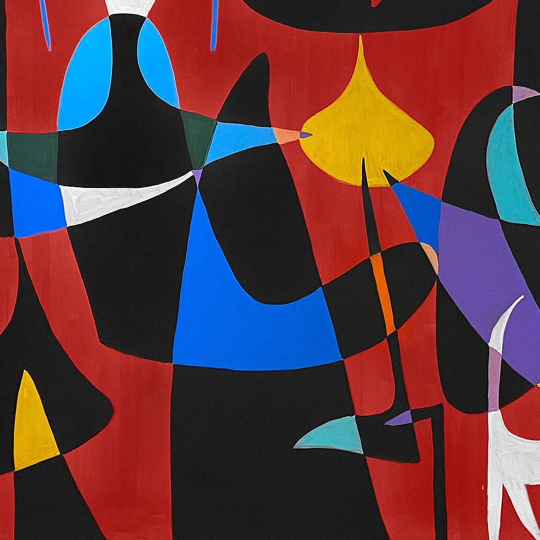 Amos y Mascotas, Arte contemporanea, Pittura astratta, 21° secolo - Painting Astratto di Enrique Pichardo