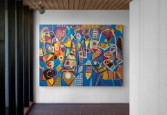 Bailando en Azul, Arte Contemporáneo, Pintura Abstracta, Siglo XXI