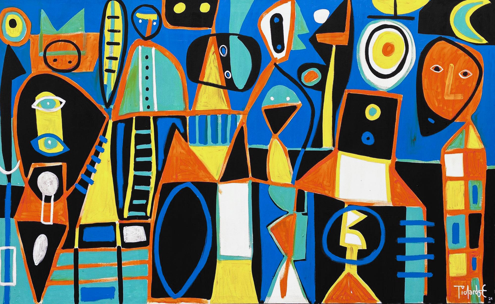 Abstract Painting di Enrique Pichardo - Notte blu, Arte contemporanea, Pittura astratta, 21° secolo