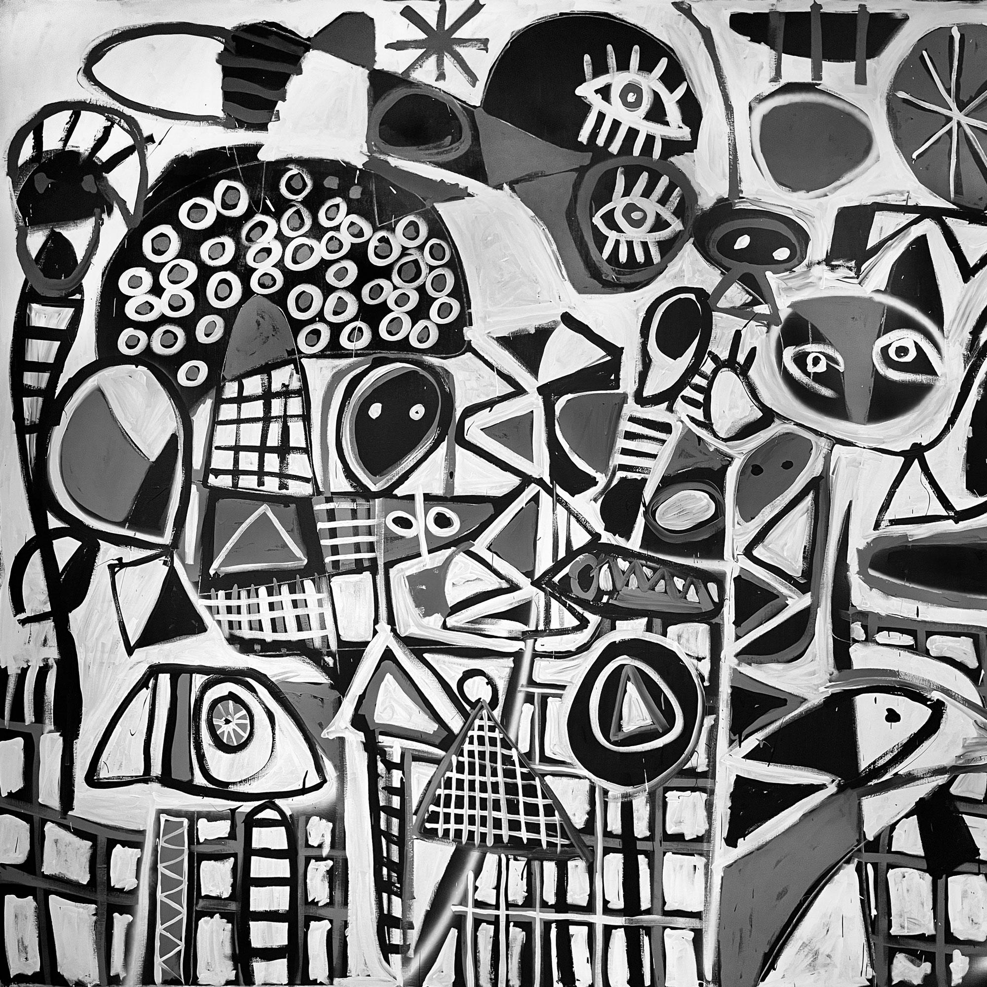 Caja Negra: Improvisación 6, Arte Contemporáneo, Pintura Abstracta, Siglo XXI - Painting Abstracto de Enrique Pichardo