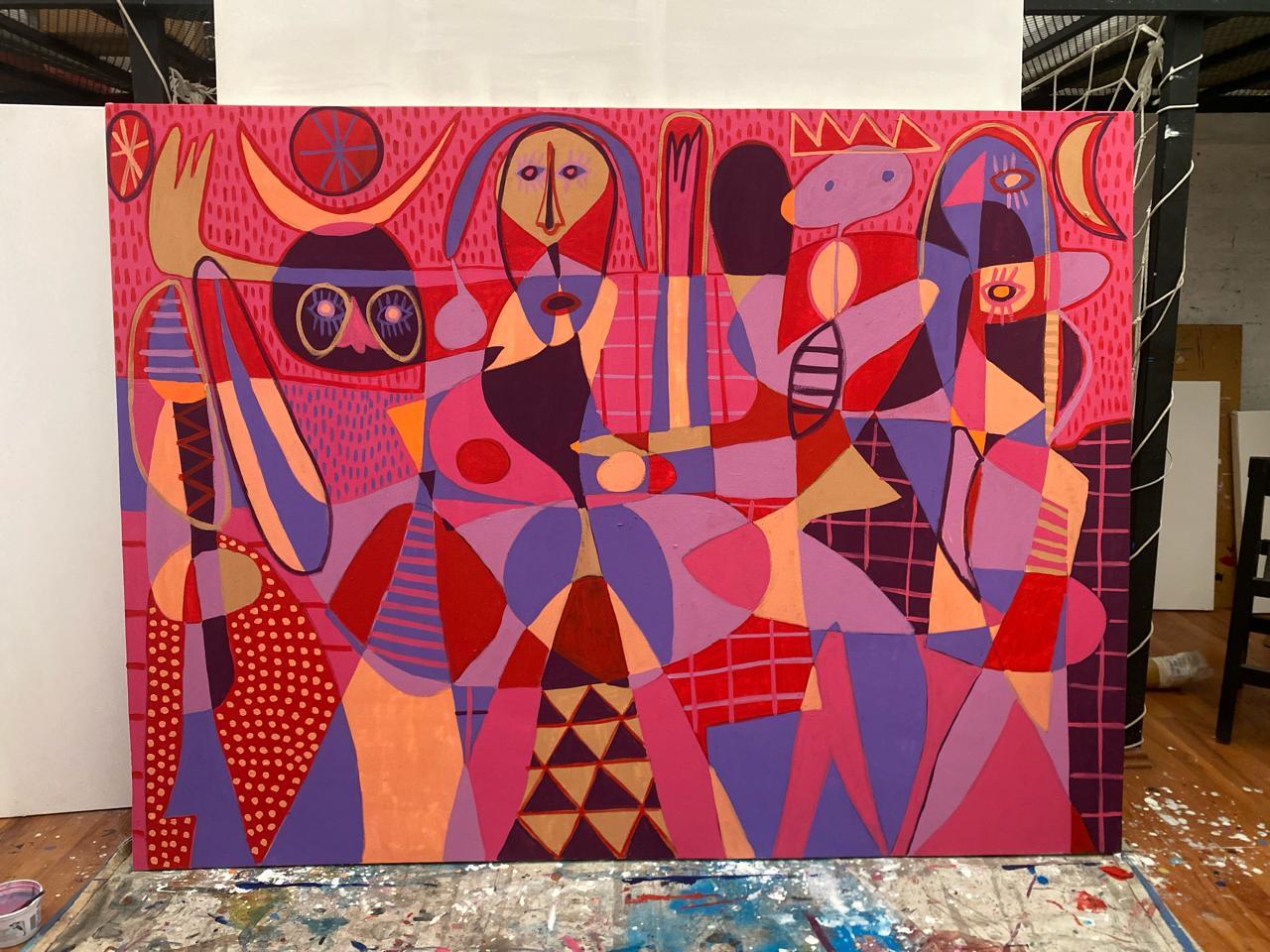 Ciudad Carmin II, Contemporary Art, Abstract Painting, 21st Century For Sale 5