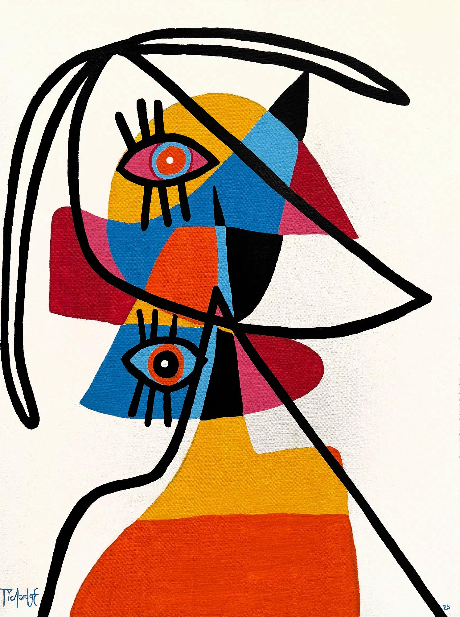 Pittura astratta figurativa colorata di Enrique Pichardo Arte contemporanea