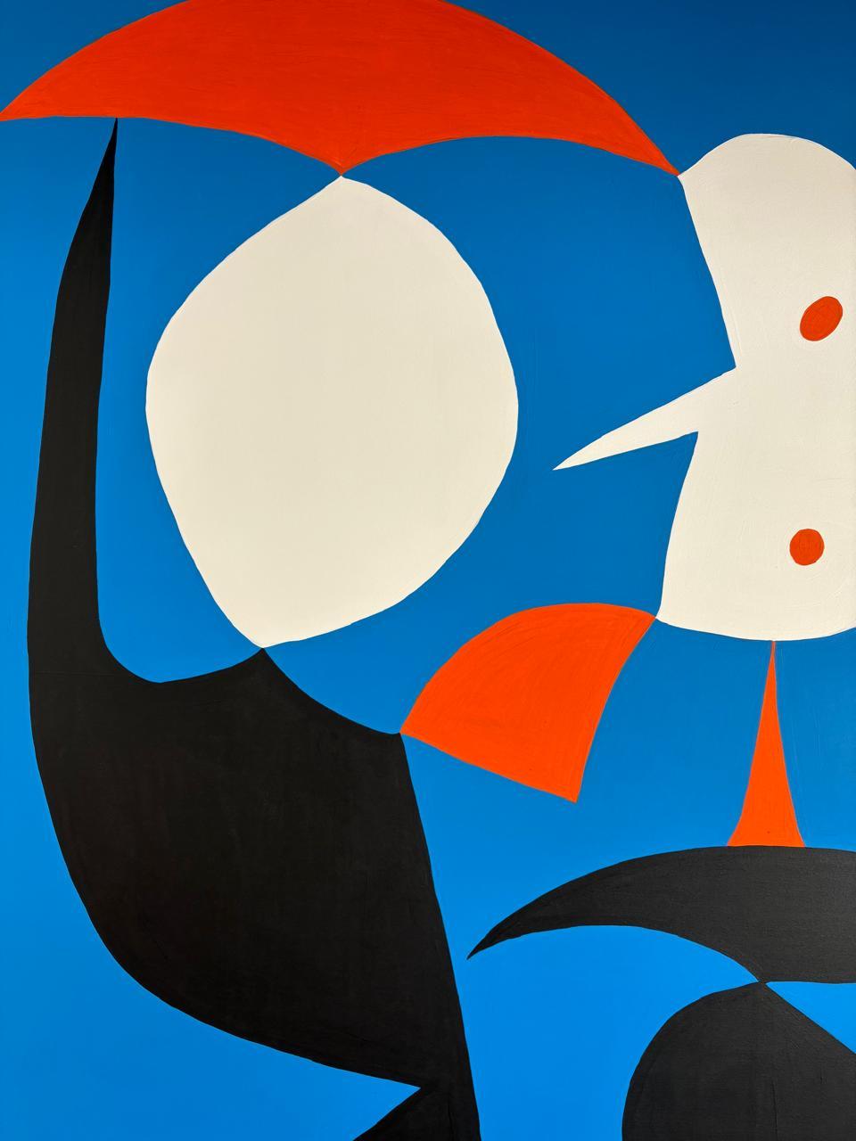 Mujer Con Sombrilla, Arte contemporanea, Pittura astratta, 21° secolo - Painting Astratto di Enrique Pichardo