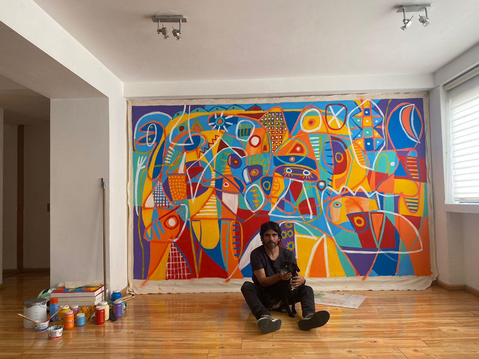 Día Libre, Arte contemporanea, Pittura astratta, 21° secolo - Painting di Enrique Pichardo