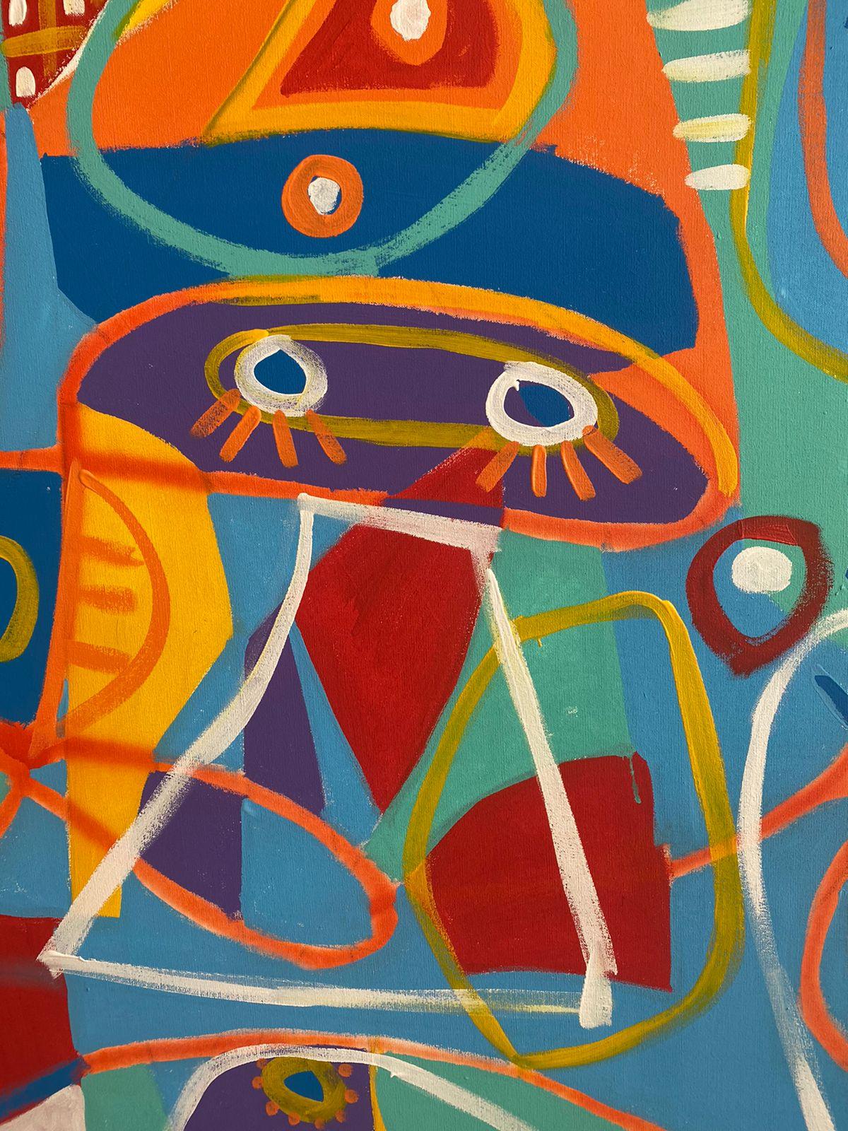 Día Libre, Arte contemporanea, Pittura astratta, 21° secolo - Abstract Painting Marrone di Enrique Pichardo