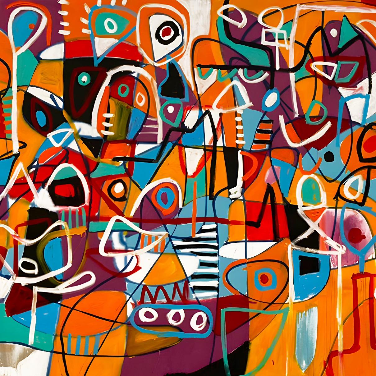 En Naranja, Art contemporain, Peinture abstraite, 21ème siècle - Marron Abstract Painting par Enrique Pichardo