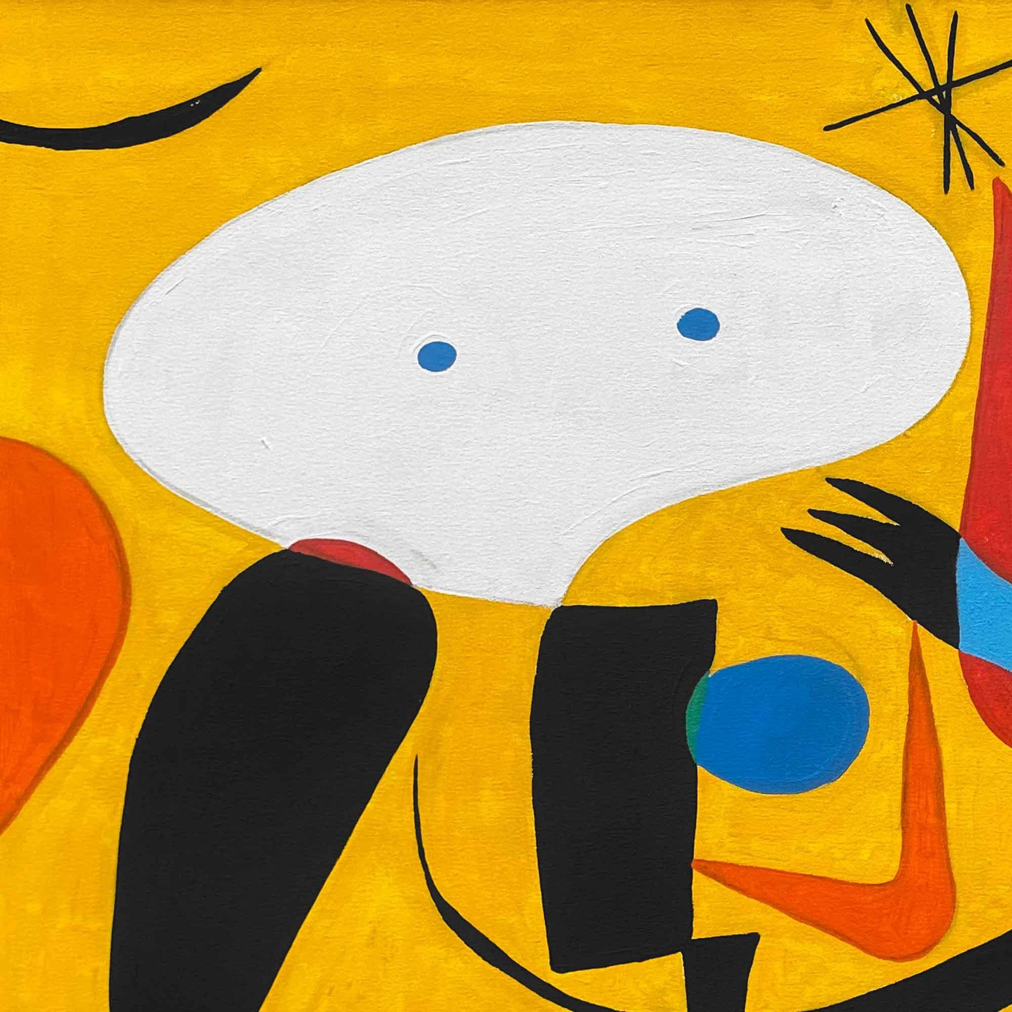 Escena En Fondo Amarillo, Contemporary Art, Abstract Painting, 21st Century For Sale 1