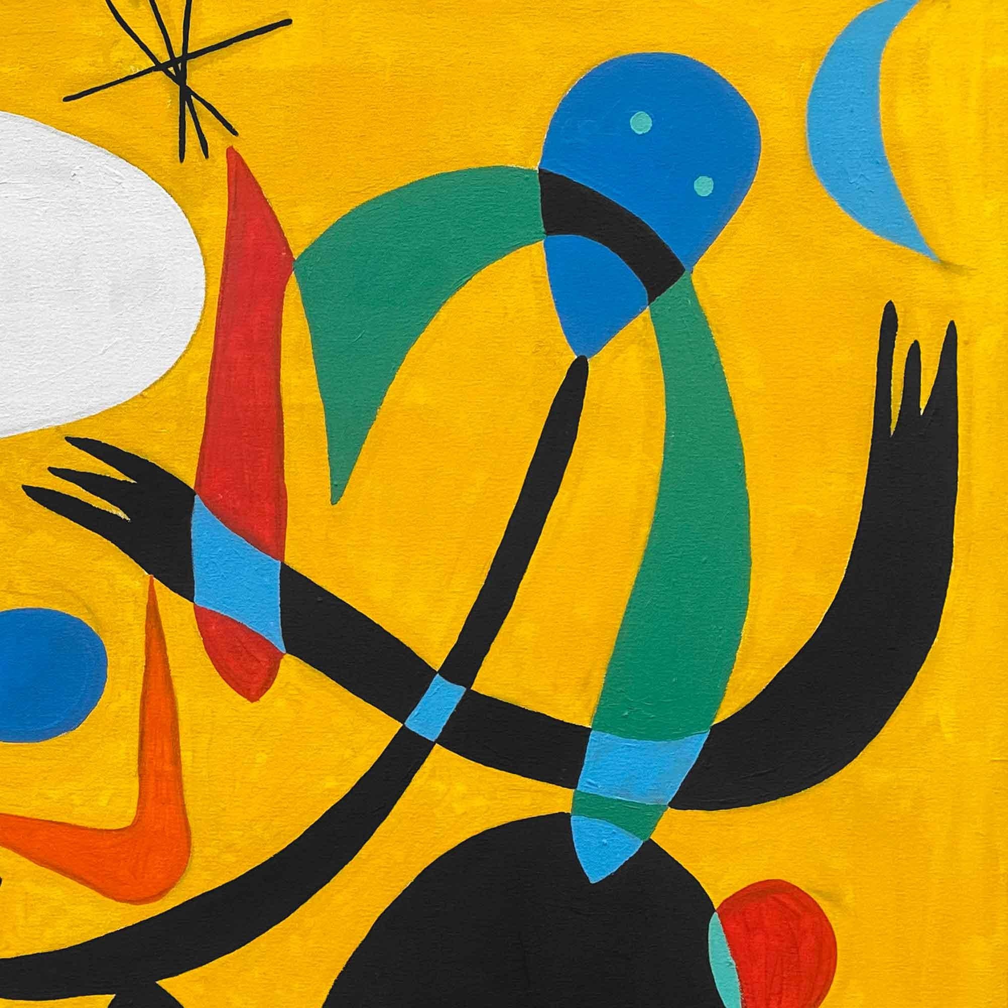 Escena En Fondo Amarillo, Contemporary Art, Abstract Painting, 21st Century For Sale 2
