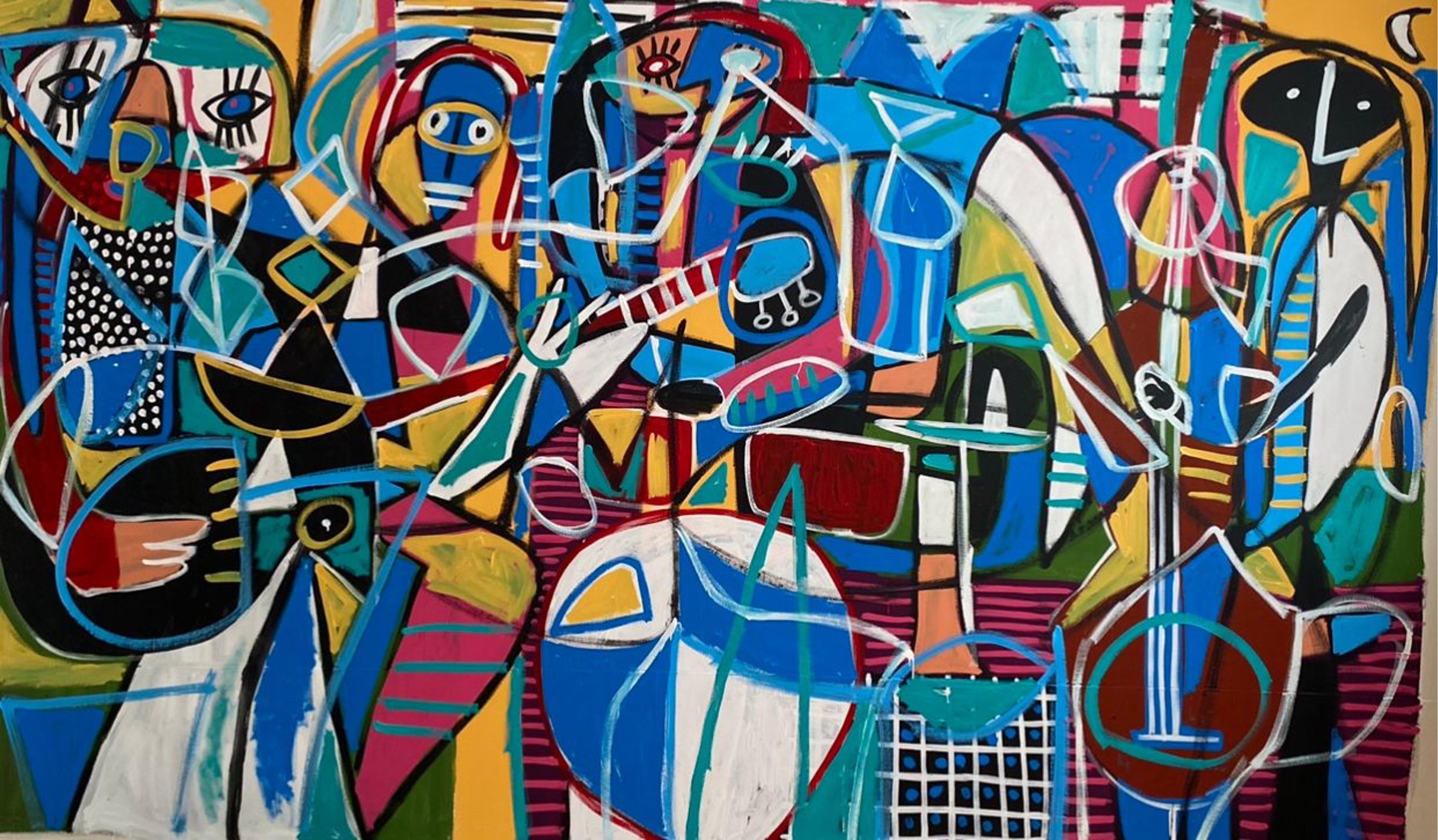 Abstract Painting Enrique Pichardo - Funky Rhythm, Art contemporain, Peinture abstraite, 21ème siècle