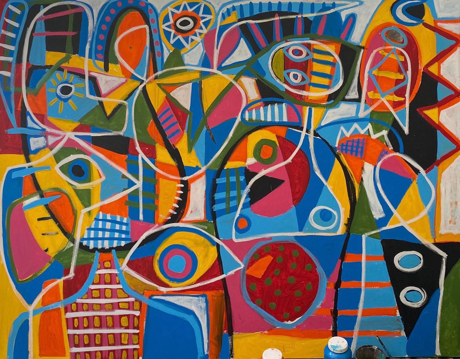 Abstract Painting Enrique Pichardo - Improvisacion, Art contemporain, Peinture abstraite, 21ème siècle