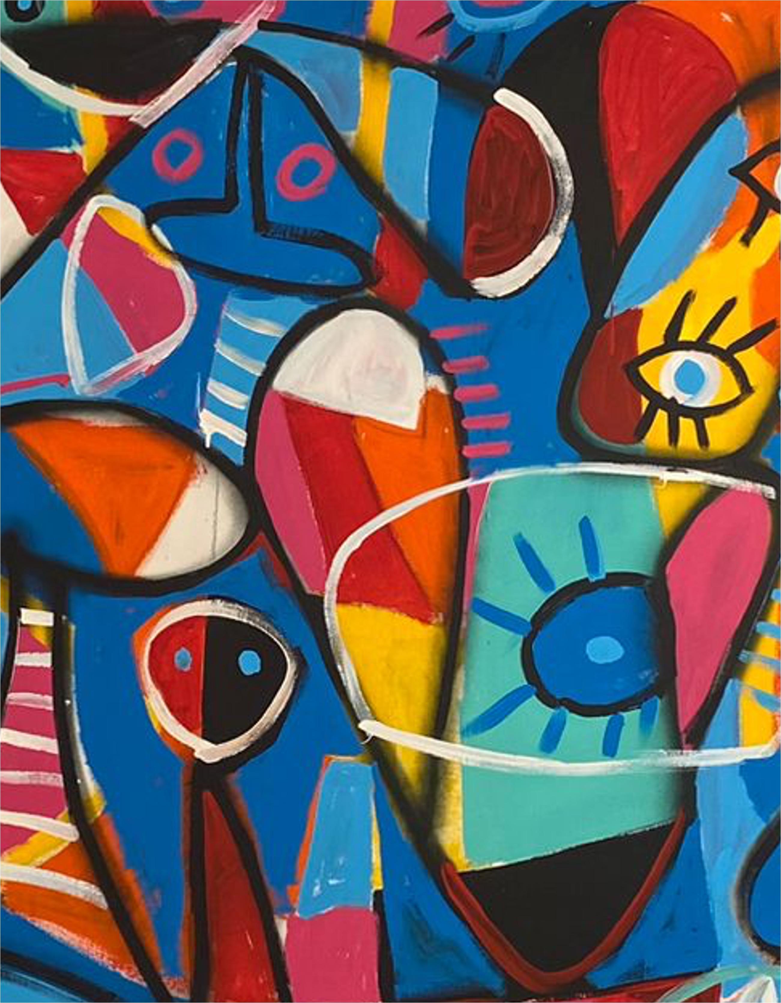 Improvisation Azul, Art contemporain, Peinture abstraite, 21ème siècle en vente 1