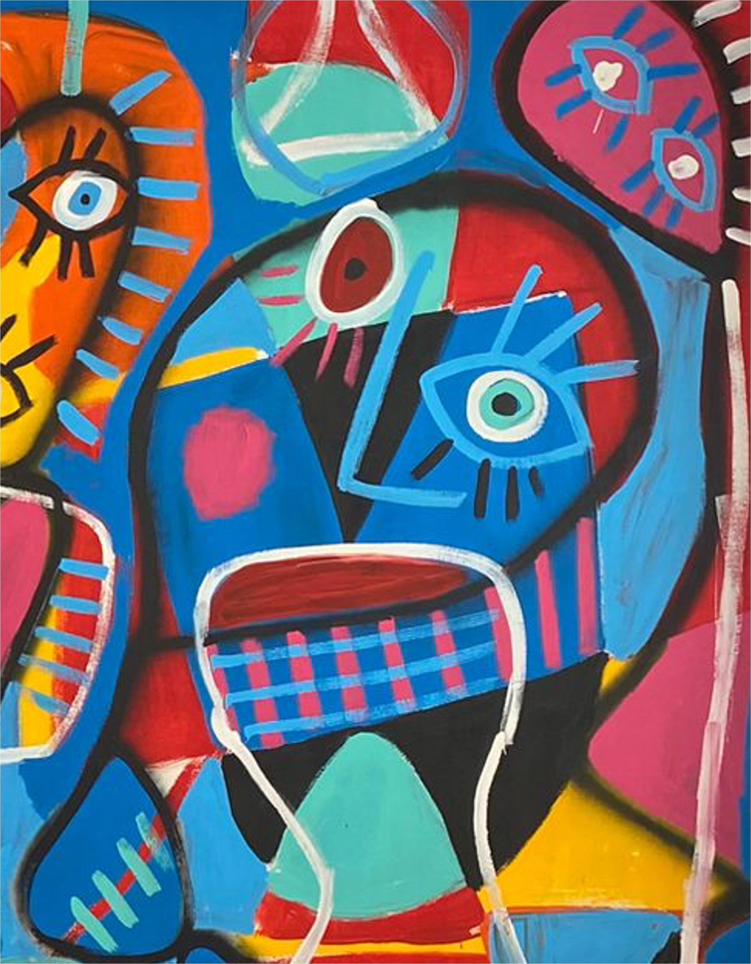 Improvisation Azul, Contemporary Art, Abstract Painting, 21st Century For Sale 5