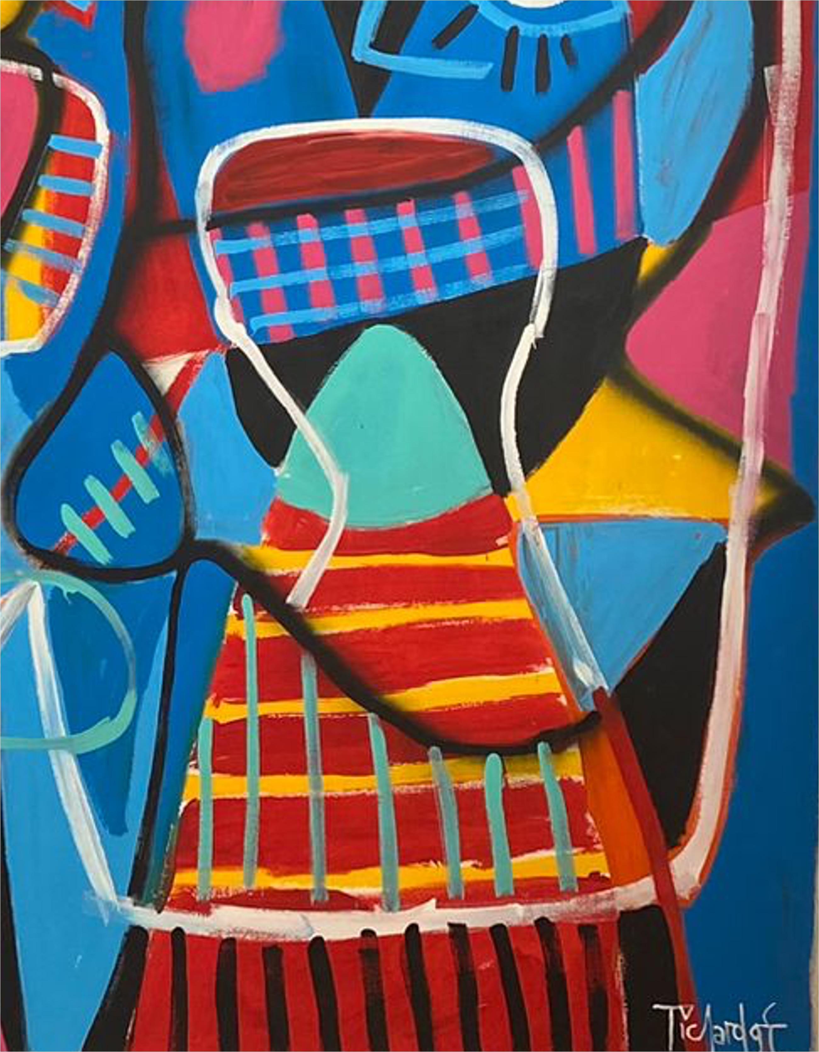 Improvvisazione Azul, Arte contemporanea, Pittura astratta, 21° secolo in vendita 2