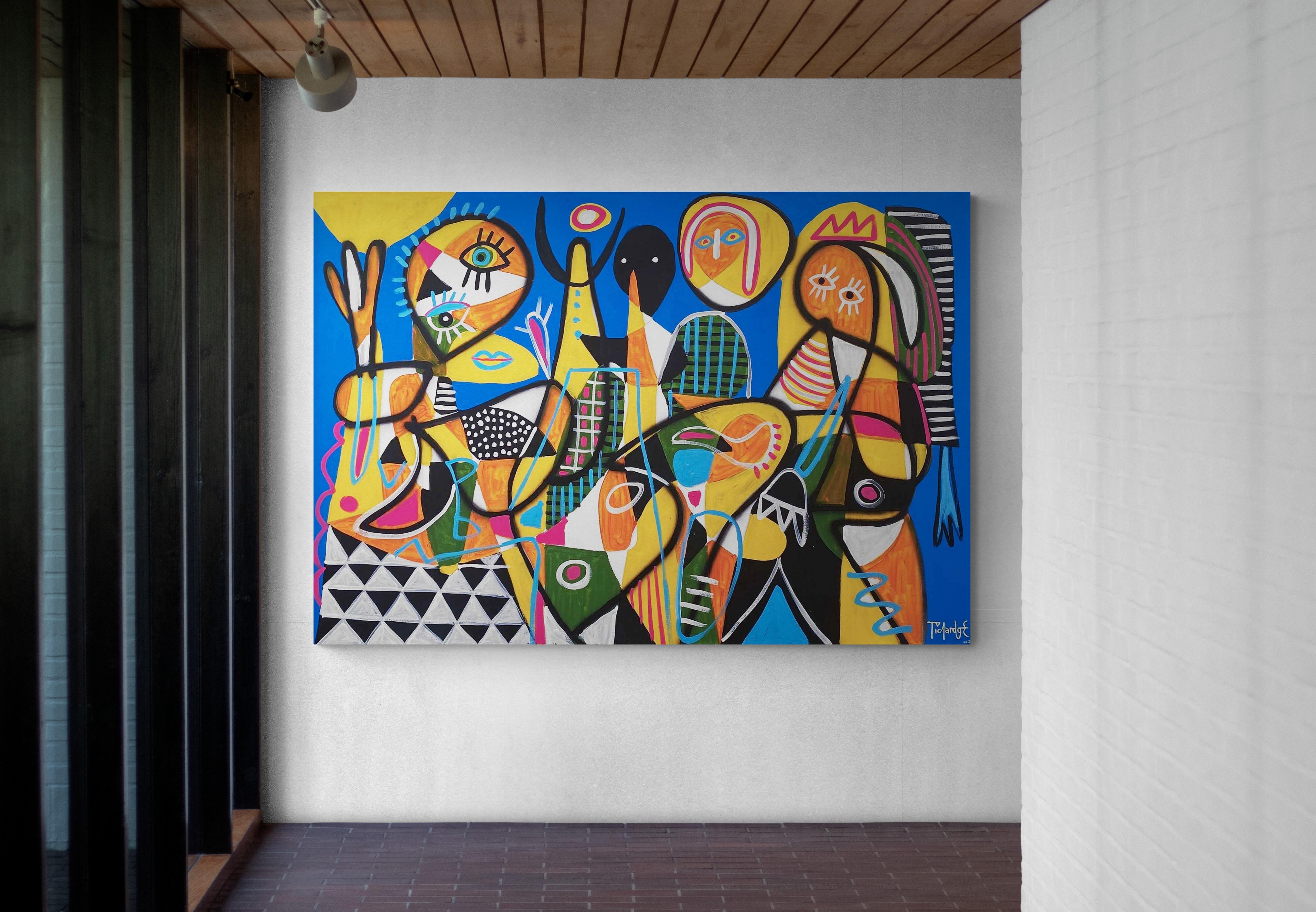 La Bacanal, Art contemporain, Peinture abstraite, 21ème siècle - Painting de Enrique Pichardo