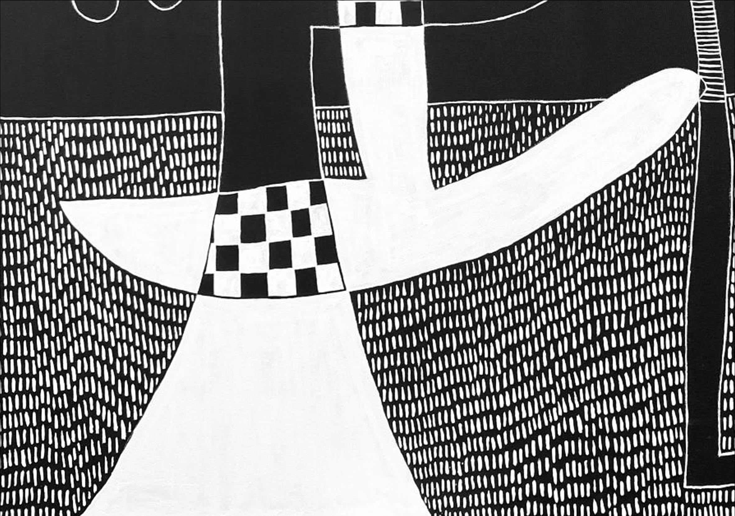 La Petición, Arte contemporanea, Pittura astratta, 21° secolo - Abstract Painting Nero di Enrique Pichardo