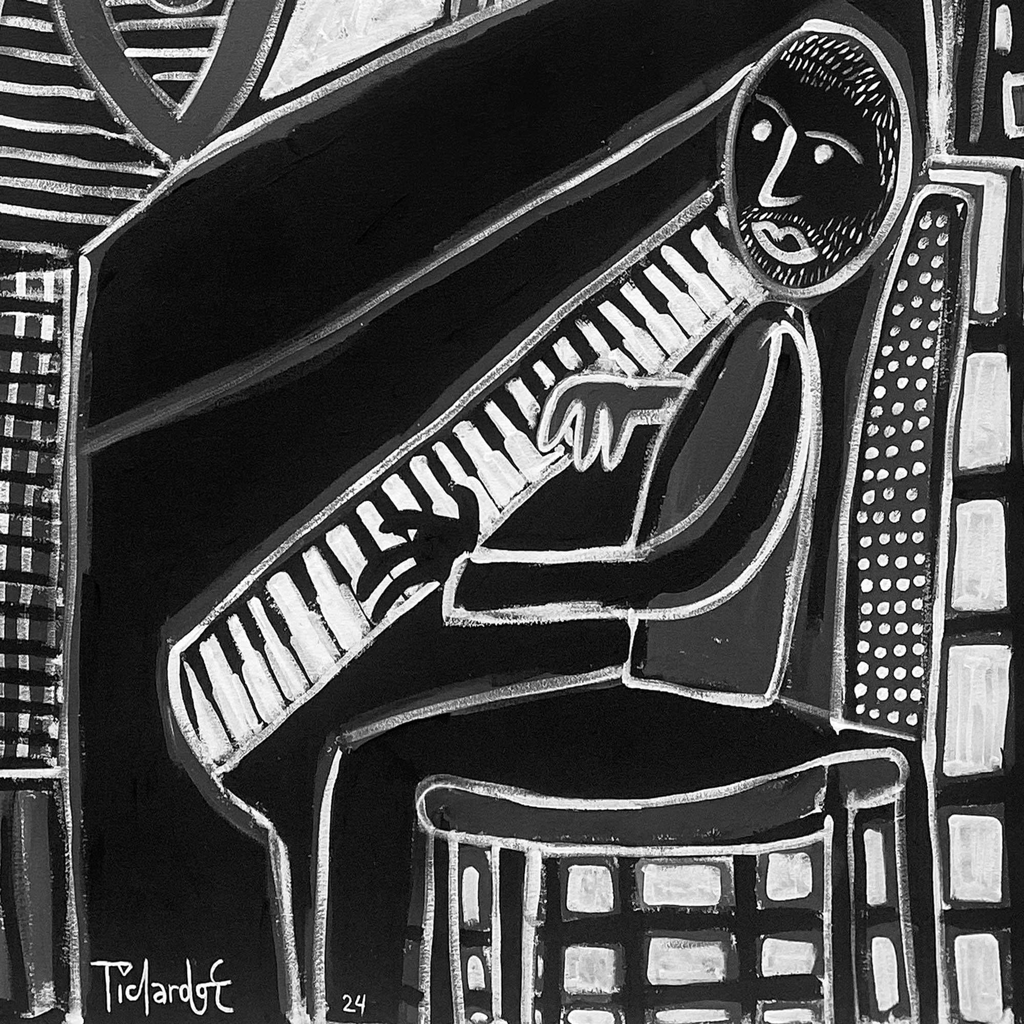 La Tocada de Jazz, Arte Contemporáneo, Pintura Abstracta, Siglo XXI - Painting de Enrique Pichardo