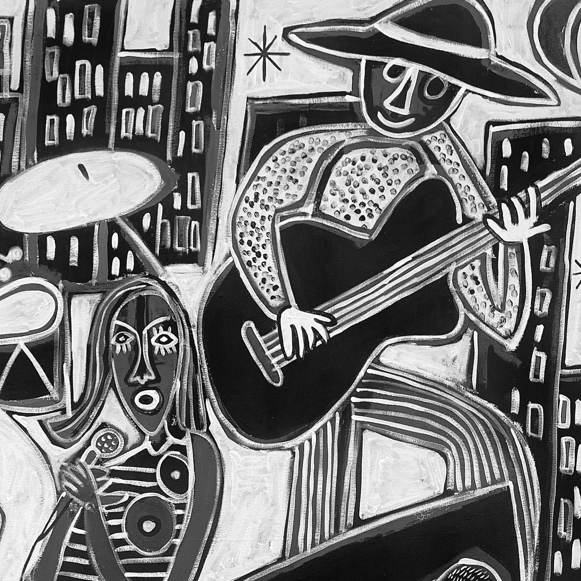 La Tocada de Jazz, Arte Contemporáneo, Pintura Abstracta, Siglo XXI - Painting Abstracto de Enrique Pichardo