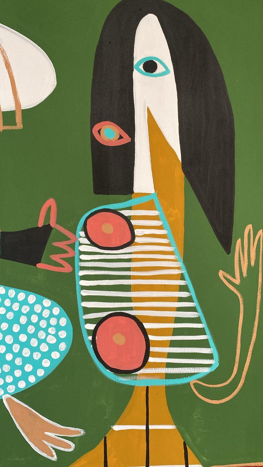 Miembros Distinguidos, Arte contemporanea, Pittura astratta, 21° secolo - Painting Astratto di Enrique Pichardo
