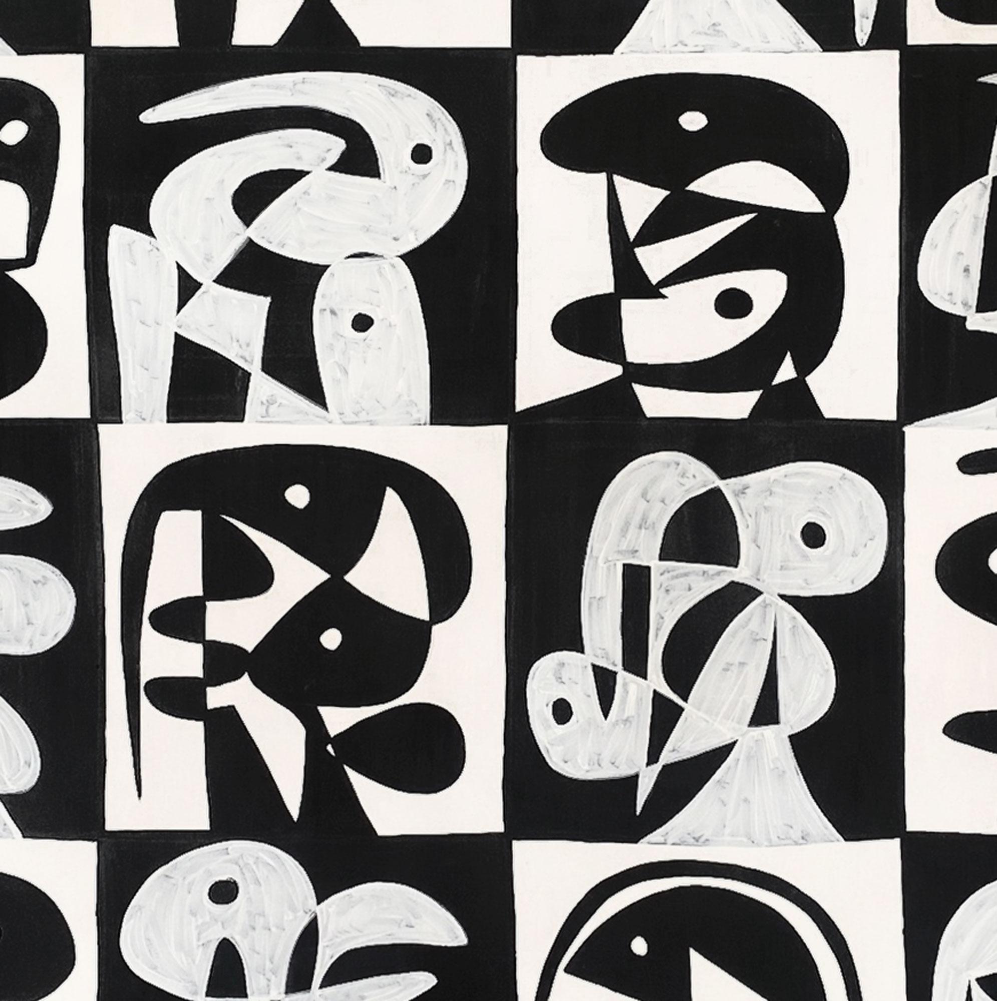 Mosaico de Ajedrez, Zeitgenössische Kunst, Abstrakte Malerei, 21. Jahrhundert – Painting von Enrique Pichardo
