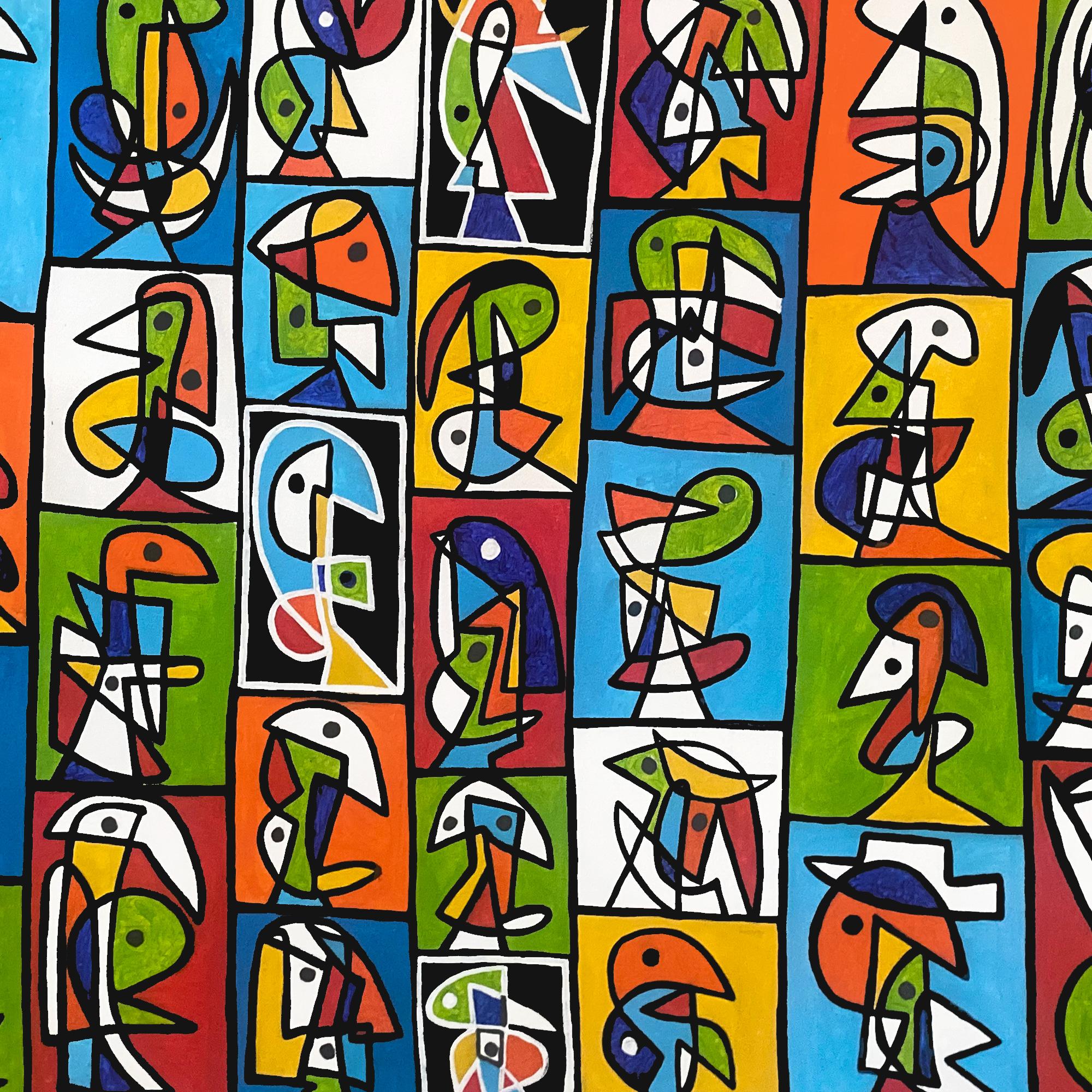 Mosaico de Colores, Arte Contemporáneo, Pintura Abstracta, Siglo XXI - Painting Abstracto de Enrique Pichardo