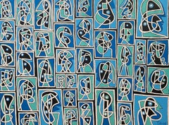 Mosaico en Azules, Contemporary Art, Abstract Painting, 21st Century