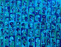 Mosaico en Azules, Contemporary Art, Abstract Painting, 21st Century