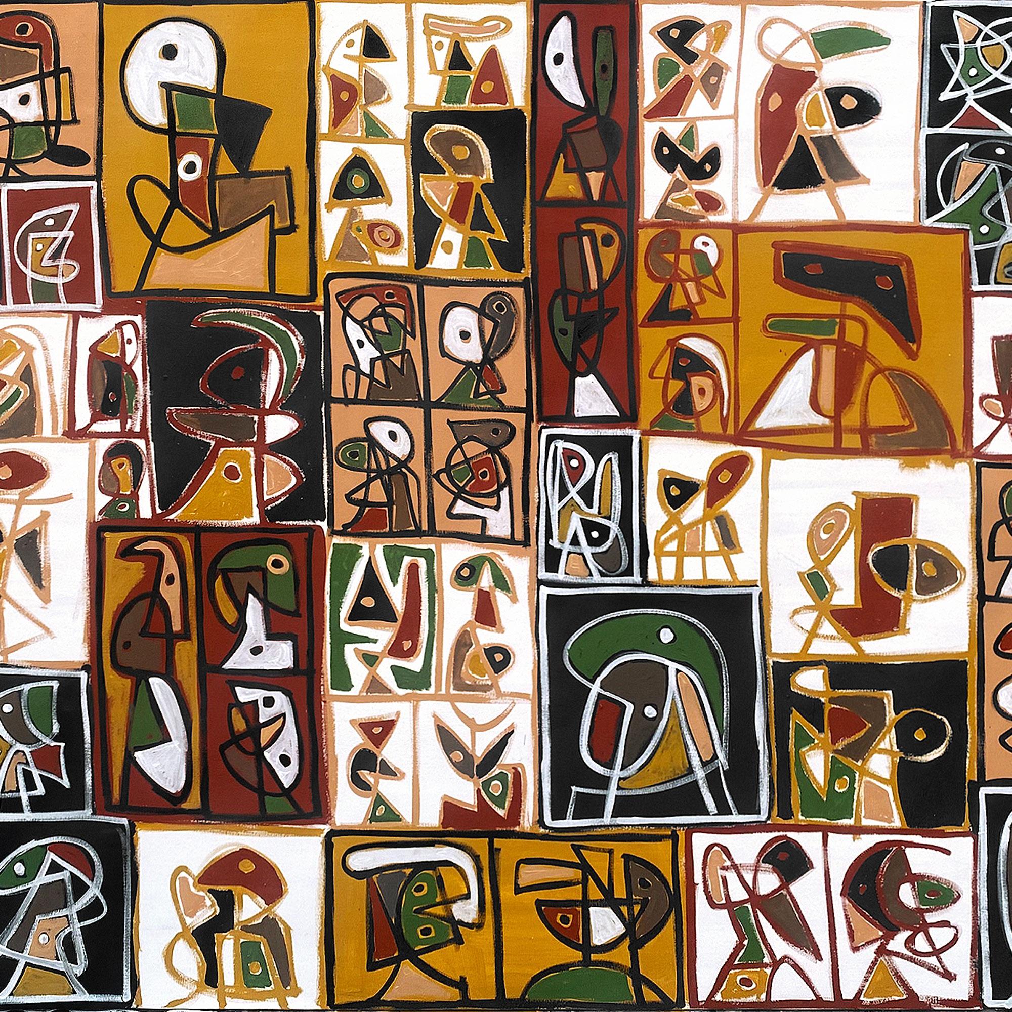 Mosaico en Ocres, Arte contemporanea, Pittura astratta, 21° secolo - Painting di Enrique Pichardo