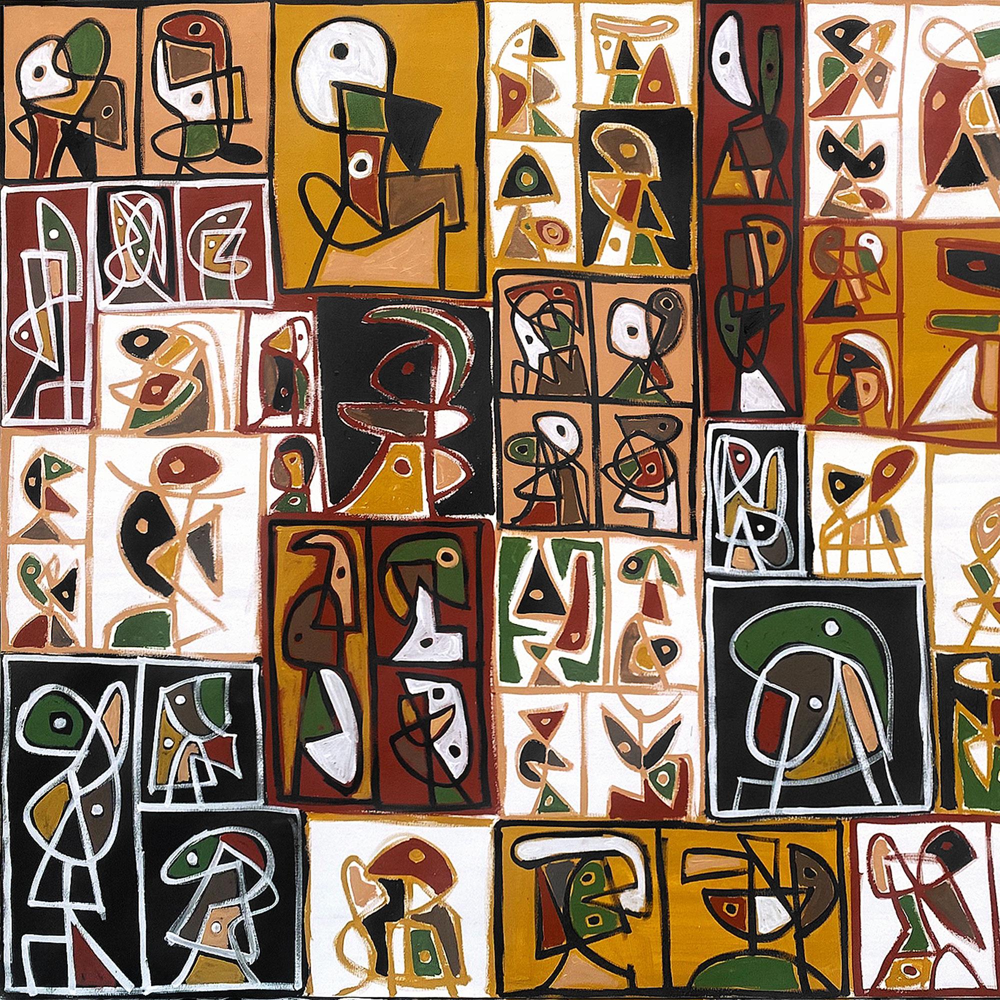 Mosaico en Ocres, Arte contemporanea, Pittura astratta, 21° secolo - Painting Astratto di Enrique Pichardo