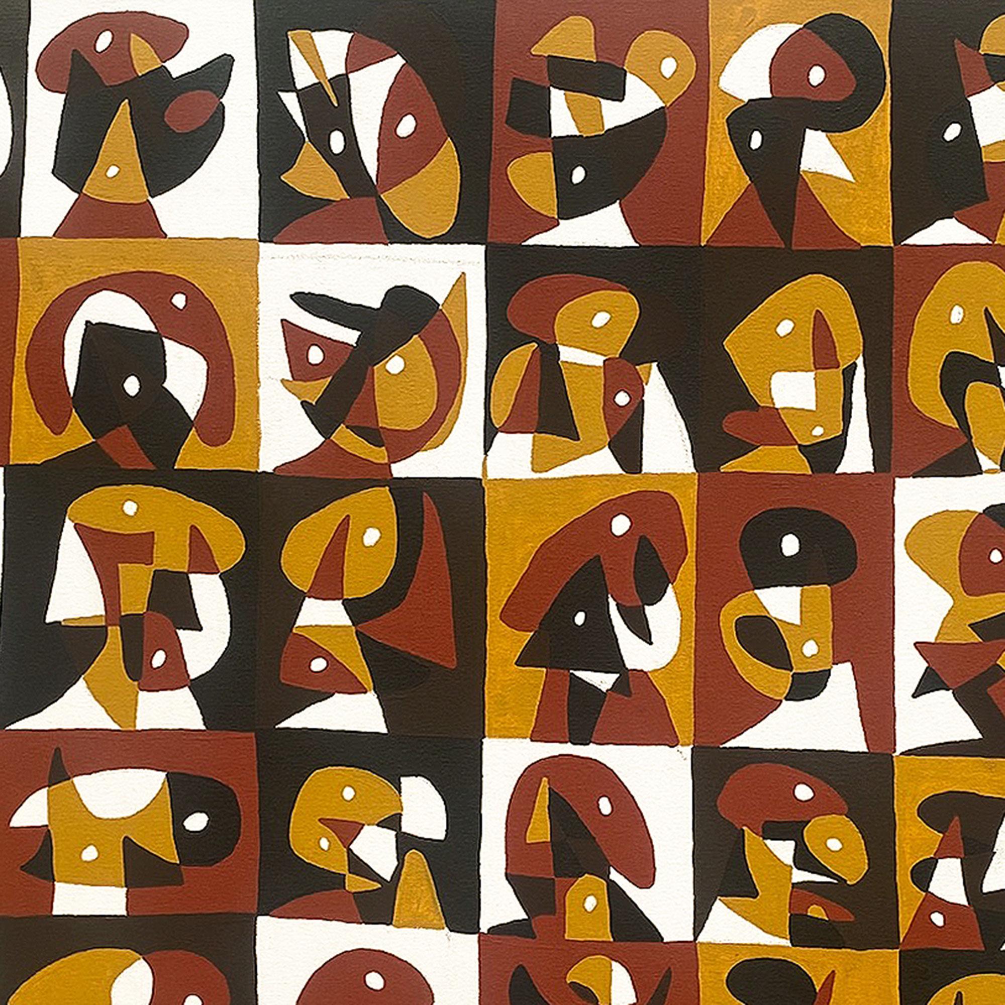 Mosaico en Ocres II, Arte contemporanea, Pittura astratta, 21° secolo - Painting Astratto di Enrique Pichardo