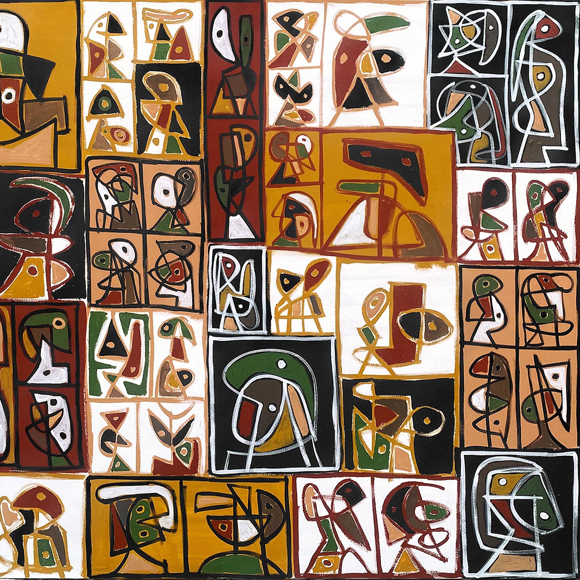 Mosaico en Ocres, Arte contemporanea, Pittura astratta, 21° secolo - Abstract Painting Beige di Enrique Pichardo