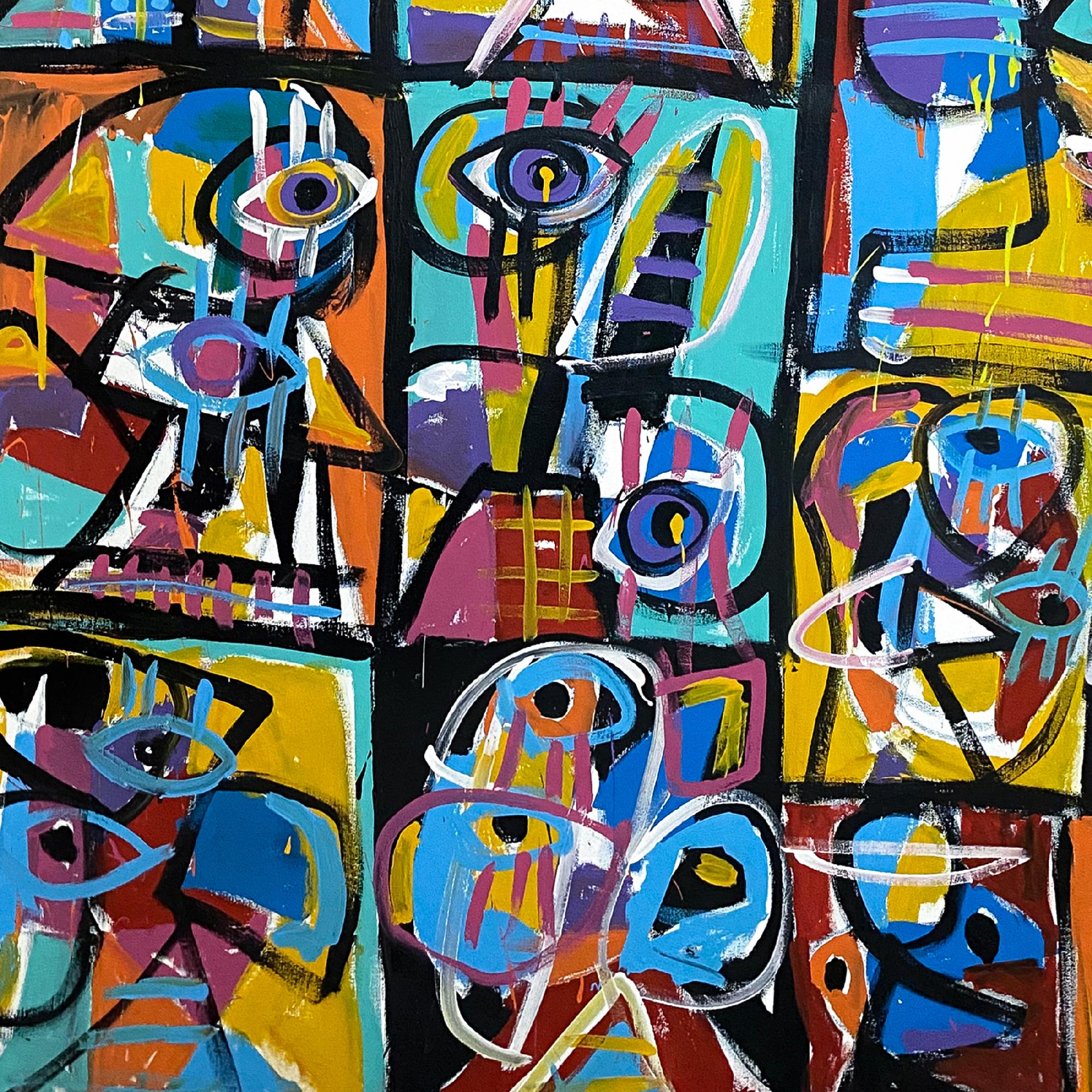 Mosaico en Vivo, Arte Contemporáneo, Pintura Abstracta, Siglo XXI - Painting Abstracto de Enrique Pichardo