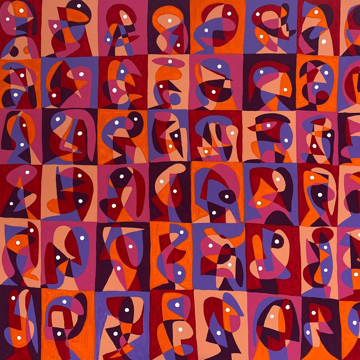 Mosaico Rojo, Art contemporain, Peinture abstraite, 21ème siècle - Painting de Enrique Pichardo