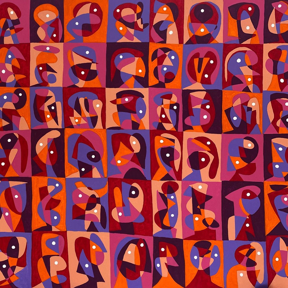 Mosaico Rojo, Art contemporain, Peinture abstraite, 21ème siècle - Abstrait Painting par Enrique Pichardo