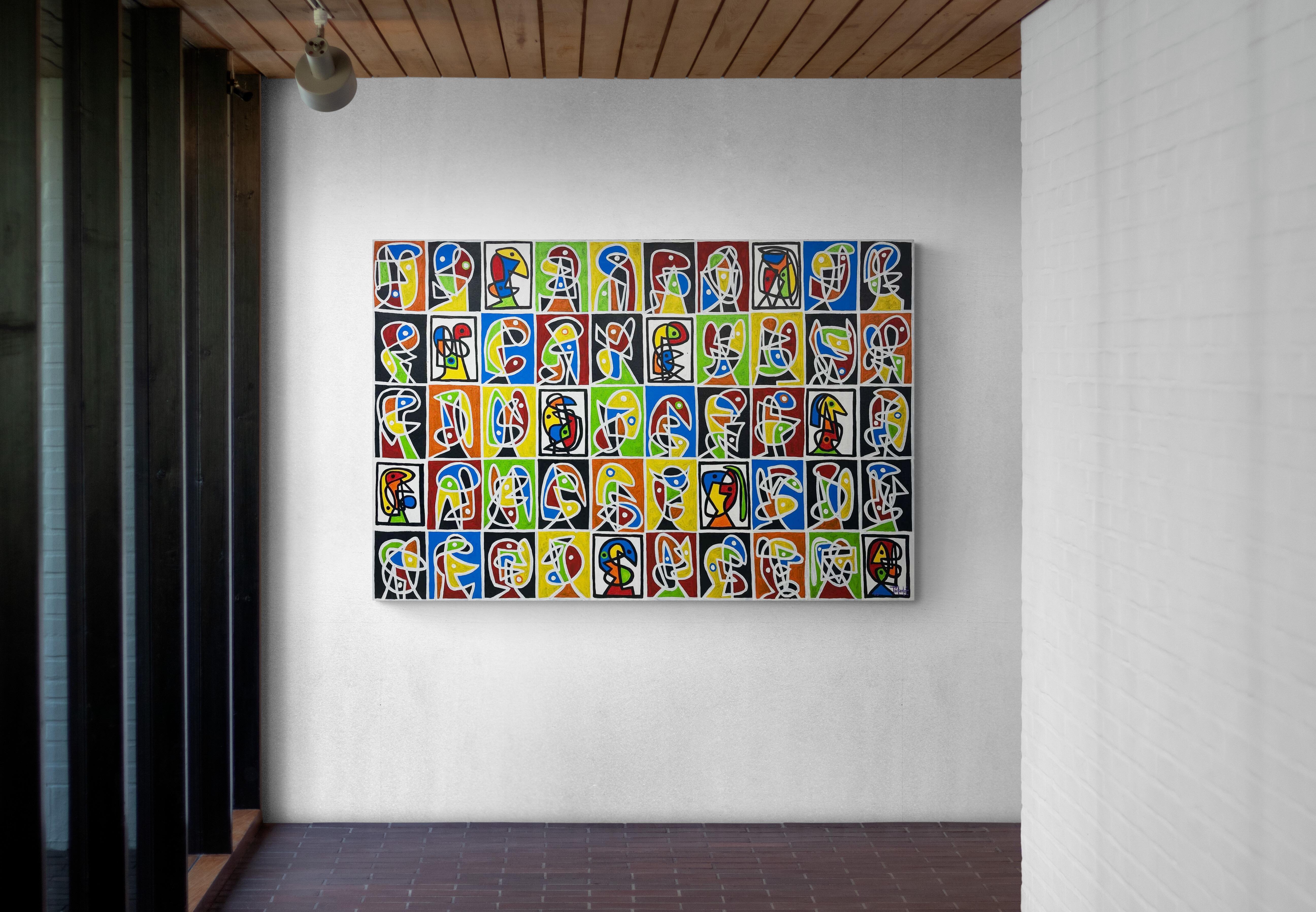 Mosaicos I, Art contemporain, Peinture abstraite, 21ème siècle - Painting de Enrique Pichardo